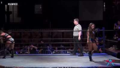 Skye Blue blasted with a chair twice and then put to sleep.