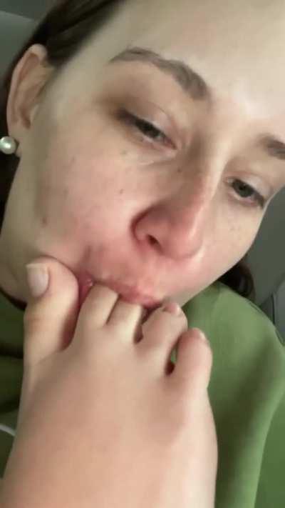 Looking into your soul as I taste my toes 