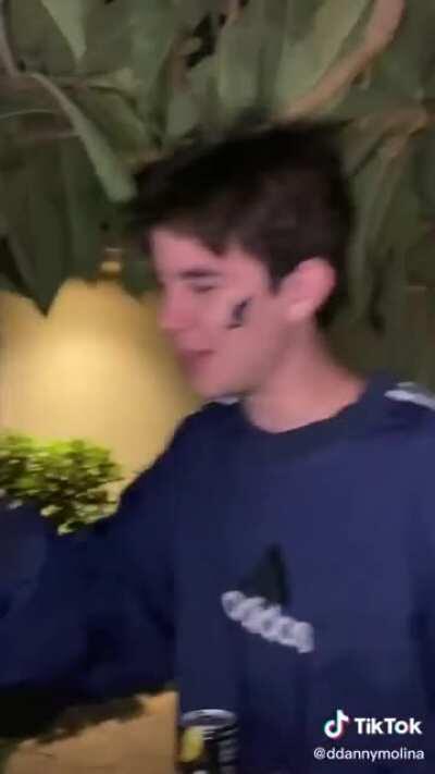 When he realizes his chaser isn’t water (still took it like a champ)