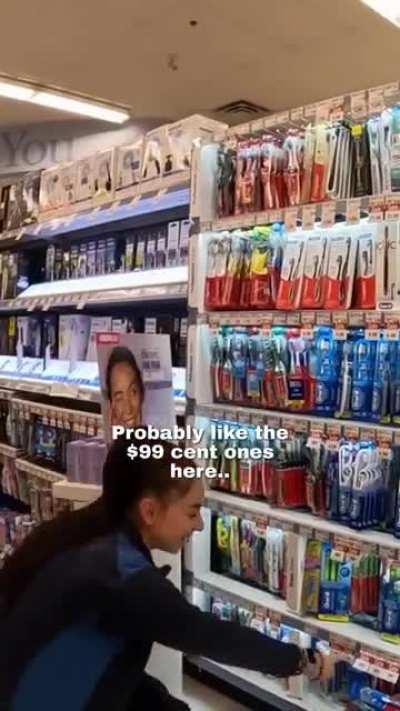 Asking a worker where the toothbrush aisle is then this happened ❤️❤️