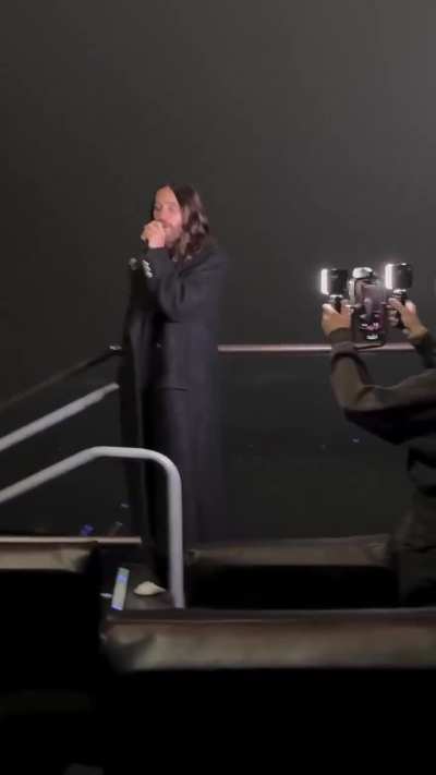Jared Leto greeting a half-empty theater