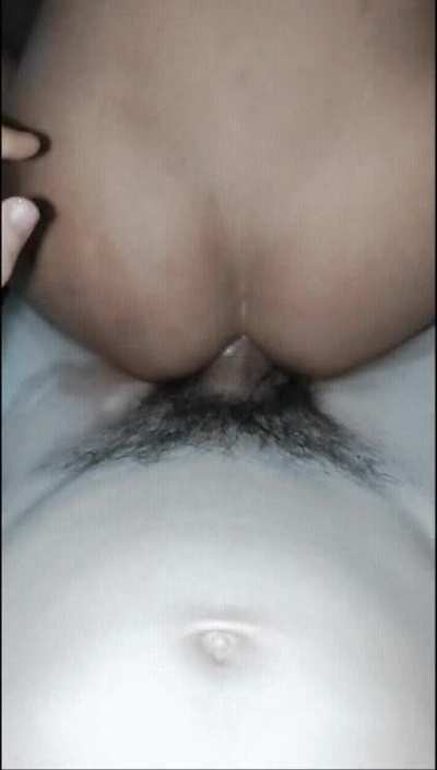 With his bussy full of cum he decided to sit till i cum again 😈