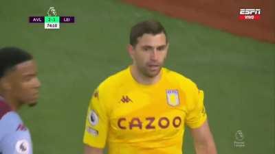 Emiliano Martinez's save against Harvey Barnes