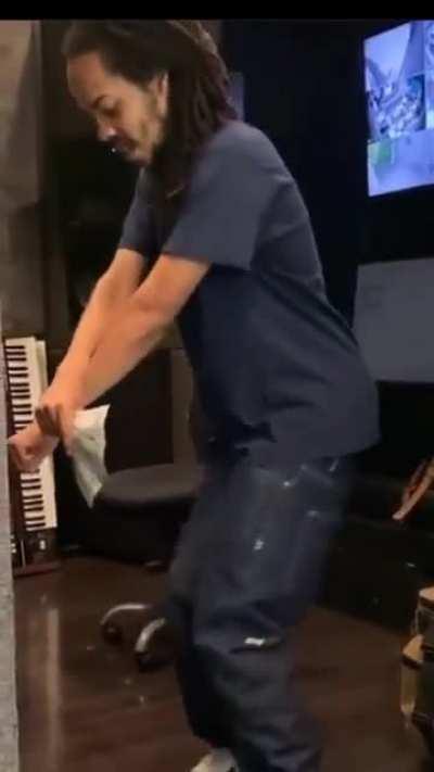 Homeless man dancing in studio 😟😟😟