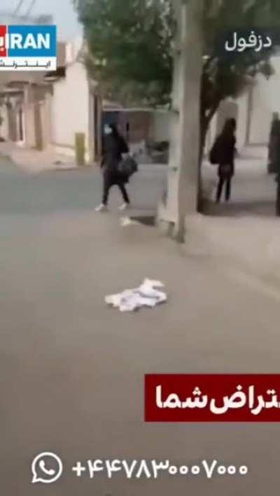 people harassing the mullahs in Iran