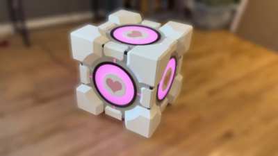 It won’t talk, won’t stab you, and cannot speak — my full-scale Portal Companion Cube build.