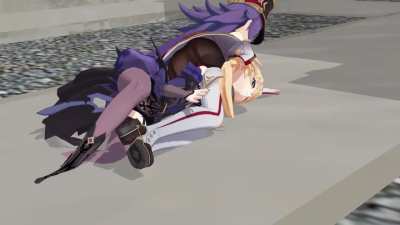 [MMD]Genshin Impact Chevreuse Headscissor And Neck Snap