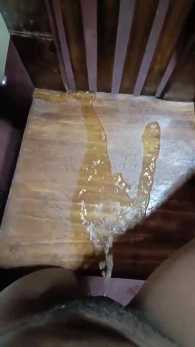 Peeing on a chair