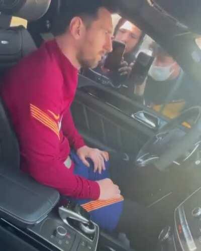 Lionel Messi. All those people following him around and harassing him.