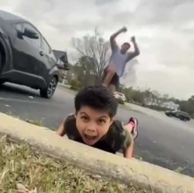 kid biting the curb meme