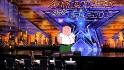 Woah peter griffin in americas got talent??how??