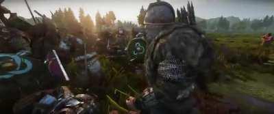 I'm playing as a regular soldier all in first person and it is a completely different experience. The absolute chaos