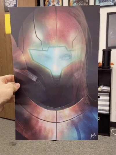 Super Smash Bros (Samus) Fan Artwork - 3D Construct Lenticular Hand Drawn Produced Print