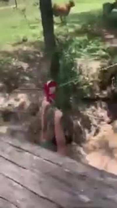 Woman Falls Hard On Her Back While Ziplining......