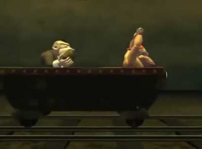 that one gif with the kongs looking sad in the minecarts