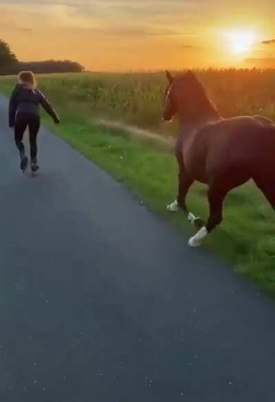 🔥 An evening stroll in the Netherlands with her best friends 🔥