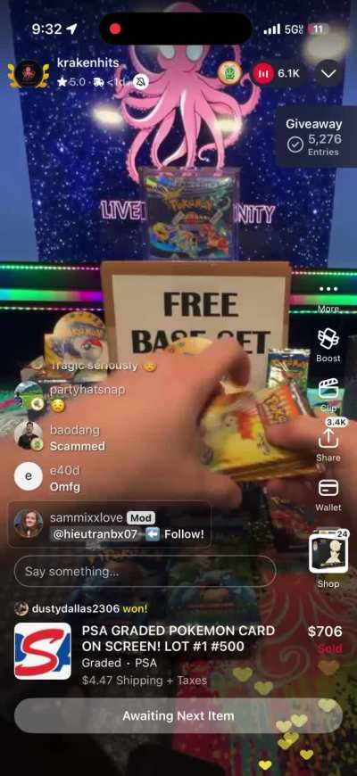 Kraken got sc@med for a shadowless base BB live on stream