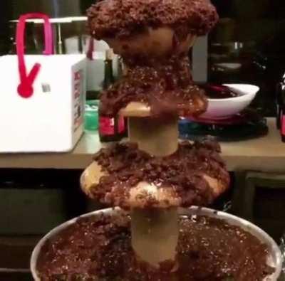 at a chocolate fountain