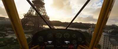 Flying through the Eiffel Tower