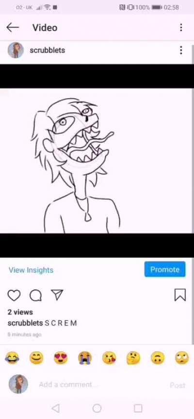 An animated cut screm