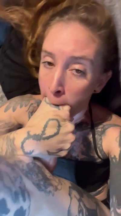 Gagging and choking on ALL my toes and loving every second of it 