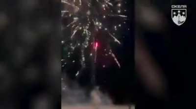 Ukraine's Skala Regiment lights fireworks in Pokrovsk to mark the new year.