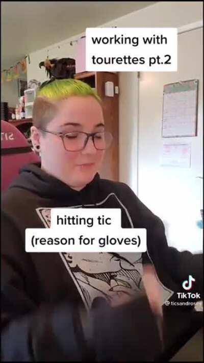 Out of all the fakers this one pisses me off the most because she's doing it for attention to promote her business. What are the odds she catches all her tics on camera and every time she does one of these incredibly forced tics she looks right at her pho