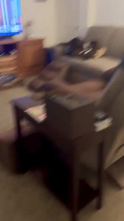 Emma after her morning walk with daddy