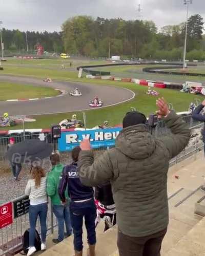 Spectator footage of the FIA karting pile-up from last Saturday - This angle shows how hopeless the situation was for the front-runners