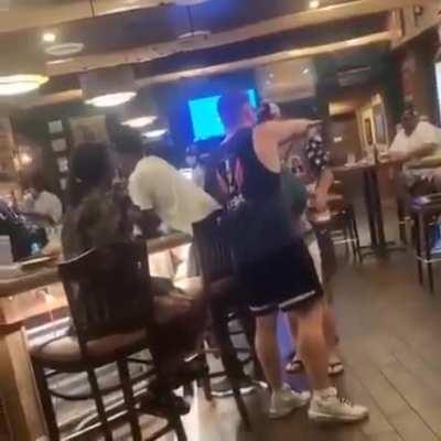 Karen and ken who don’t want to wear masks get a bottle cracked on their head