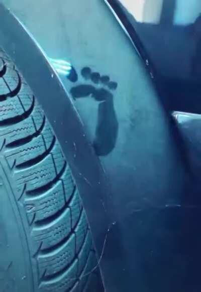 Imagine coming back to your car in an empty parking garage and seeing this