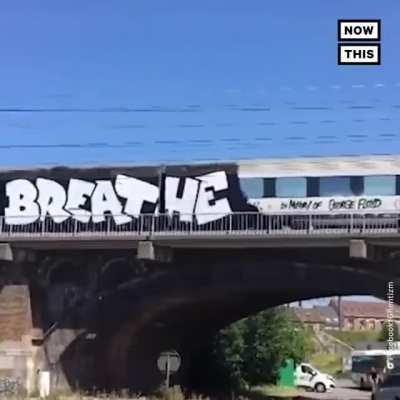 George Floyd tribute on NMBS train in Ghent