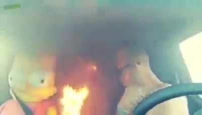 Raver almost lights himself on fire