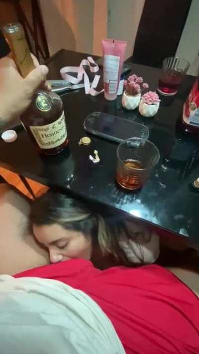 He payed me no mind while I sucked his cock