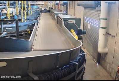 Kid runs past security and jumps onto the luggage conveyor belt (r/shortclips)