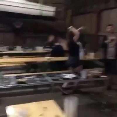 THAT DENT, AND THE FLOOR IS CONCRETE