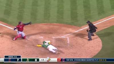 [Highlight] Will Brennan guns down Seth Brown at home ending the 7th inning and keeps Cleveland within one run