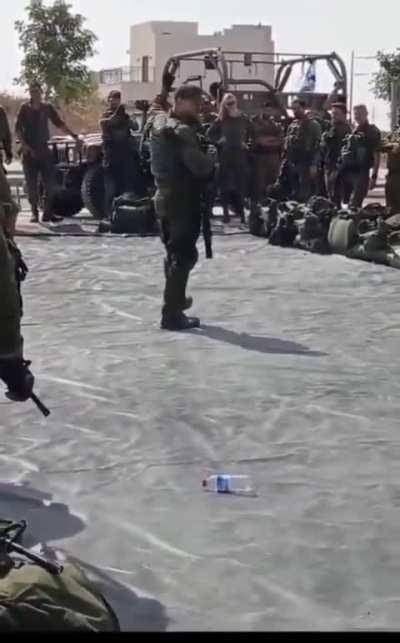 A lighthearted speech to raise moral before entering Gaza. Exact date and location unknown. 