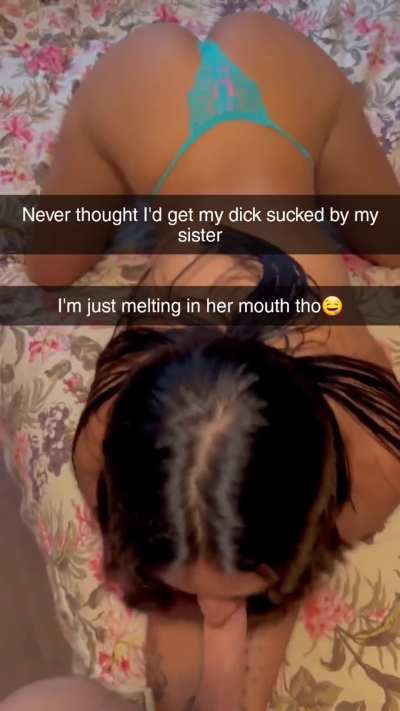 Surprise blowjob for lucky brother