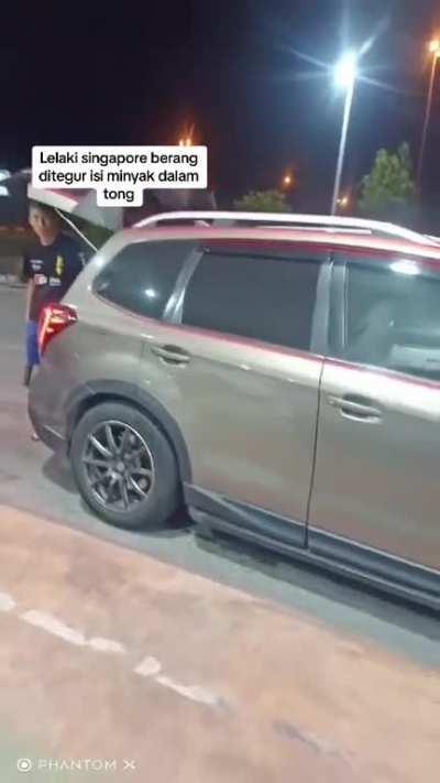 Beaver singapore man reprimanded for oil in barrel