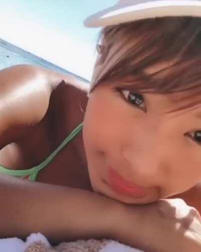 Rina Hashimoto at the Beach