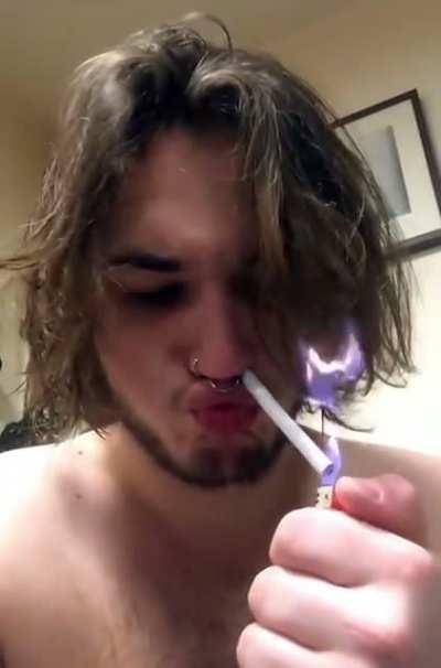 WCGW Lighting a cigarette in your nose