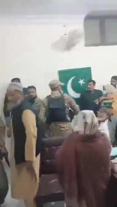 Army soldiers kicking PTI polling agents out from RO office somewhere in Punjab