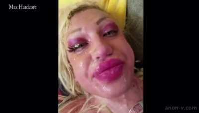 Blonde gets slapped around