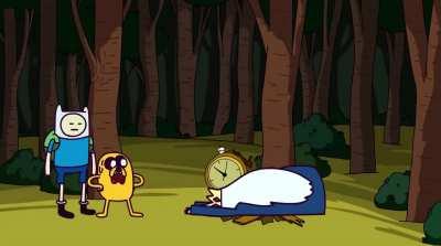 Jake just hasn’t been the same ever since he watched Fionna and Cake… I’m worried about him bro.