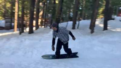 Practicing 360s in the backyard last winter. What am I doing wrong?