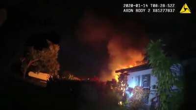 Miami-Dade police officer smells smoke while on patrol, evacuates families from a house fire [USA]