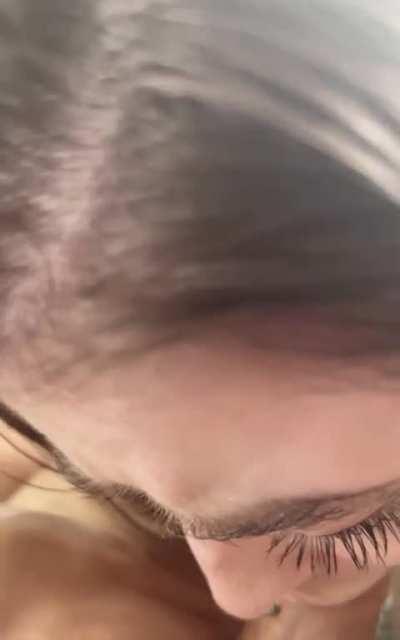 teaching her to breathe with a cock down her throat