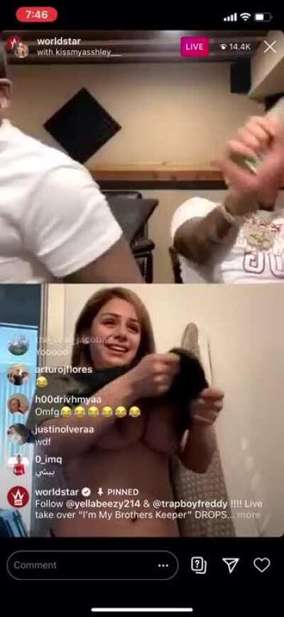 Nipslip on Worldstar’s IG Live