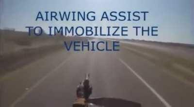 Bike cop chases and shoots out escaping robbers tires in South Africa.